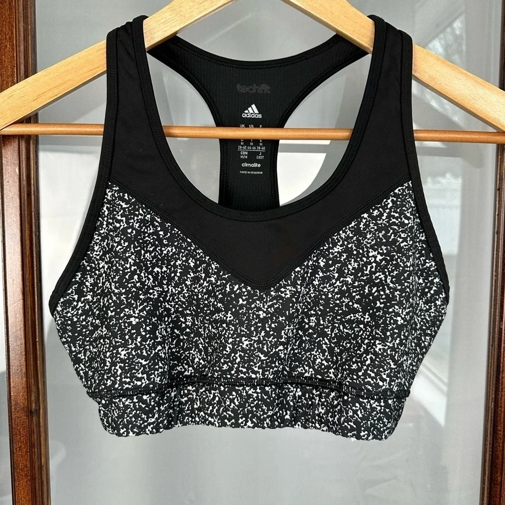 Adidas Techfit‎ Racerback Compression Stretch Climacool Sports Bra Size Medium